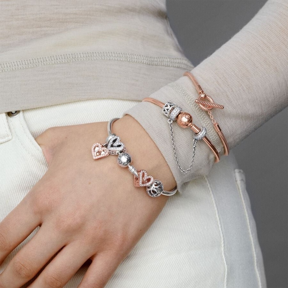 🐘🐘 14K Rose Gold Plated Sterling Silver Freehand Heart Charm - Picture 3 of 12